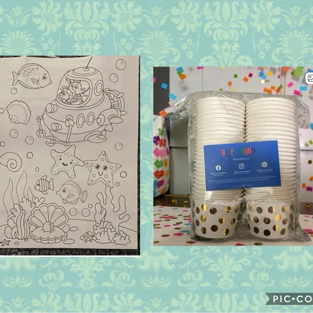 ☀️NWT Party cups and Color your own bags.